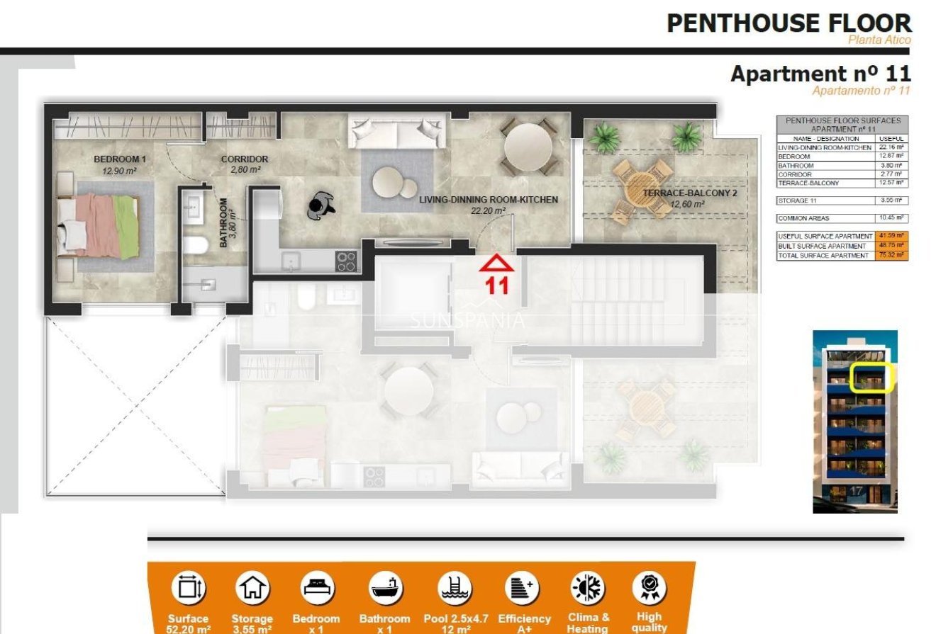 Obra nueva - Ático -
Torrevieja - Playa del Acequión