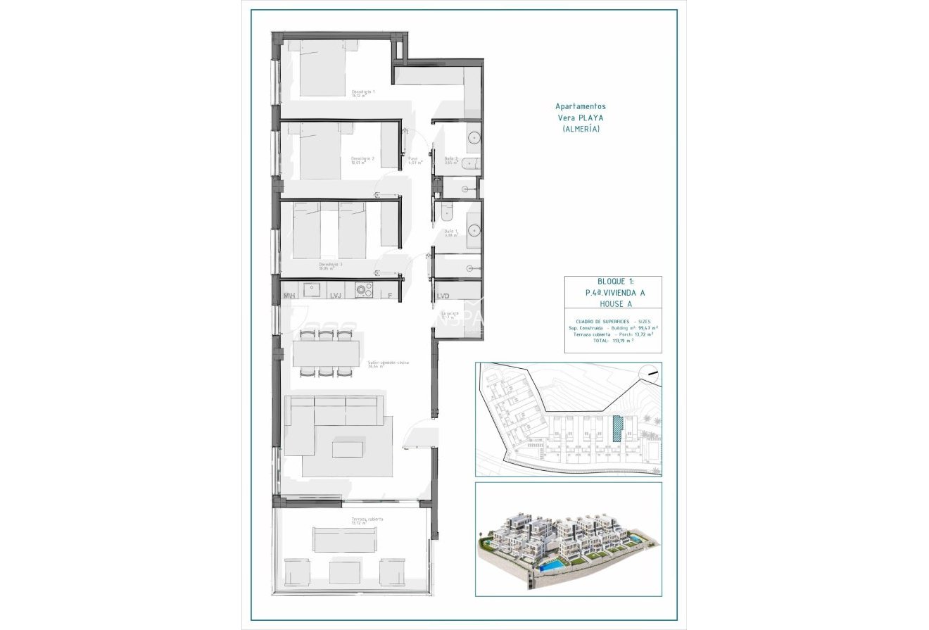 Obra nueva - Piso -
Vera - Pueblo Salinas