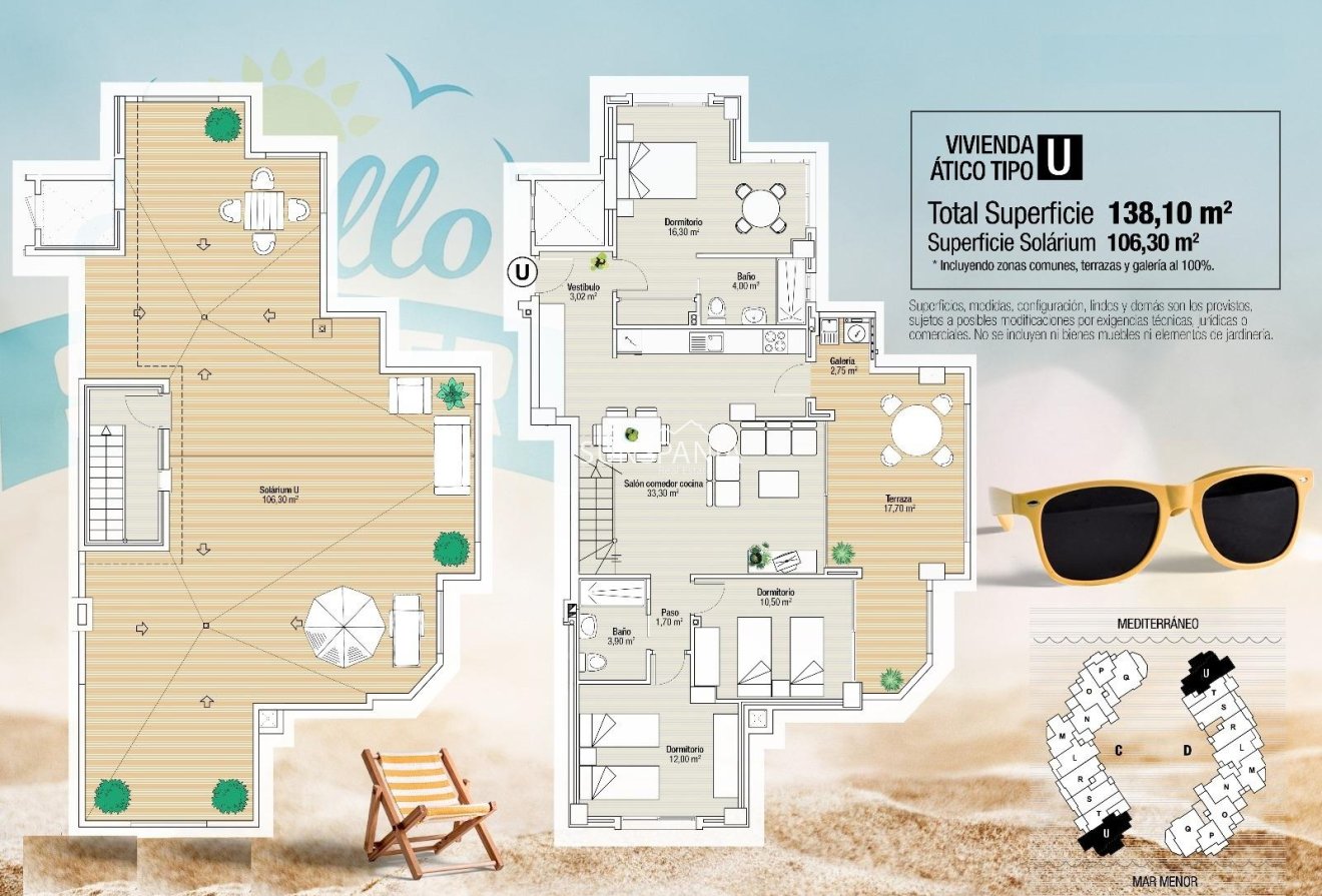 Obra nueva - Ático -
La Manga del Mar Menor - La Manga